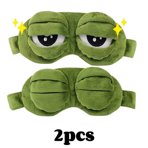 3D Frog Sleep Mask – Soft Natural Sleeping Eyeshade